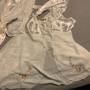 NWT 3-piece Ivory Bridal Lingerie Teddy and Robe